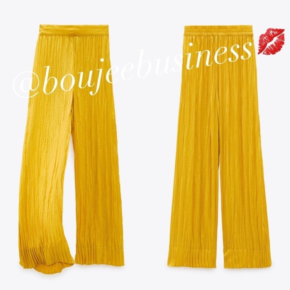 ZARA - BNWT Wrinkle Effect Print Dress + Pants 2pc Coord Set Size Xl - Picture 4 of 5